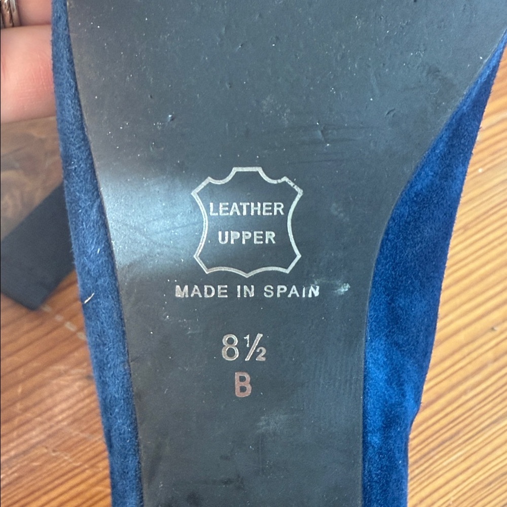 FS/NU Suede Blue Women's Scalloped Leather Upper Flats Shoes Size 8.5 - Picture 3 of 10